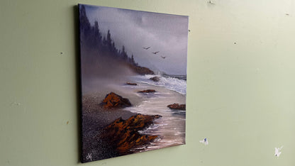 Painting #2015 - 16x20" Canvas - Oregon Coast Seascape painted 8-23-25