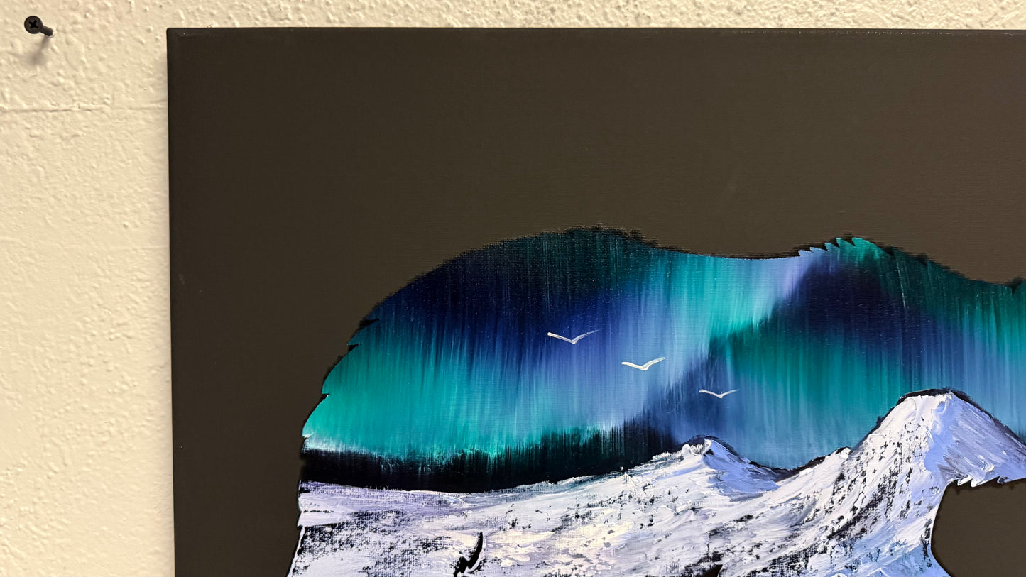 Painting #2030 - 16x20" Canvas - Grizzly Bear Landscape painted 8-30-25