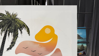 Painting #2034 - 16x20" Canvas - Conch Shell Seascape painted 9-4-25