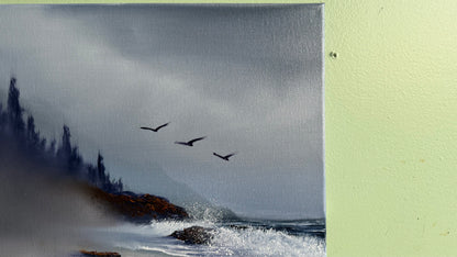 Painting #2015 - 16x20" Canvas - Oregon Coast Seascape painted 8-23-25