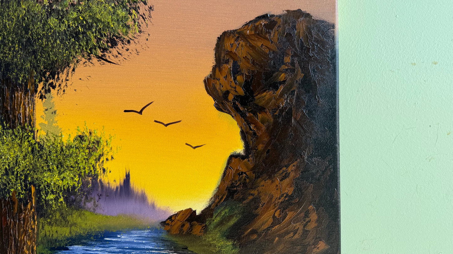 Painting #2016 - 16x20" Canvas - waterfall Landscape painted 8-24-25