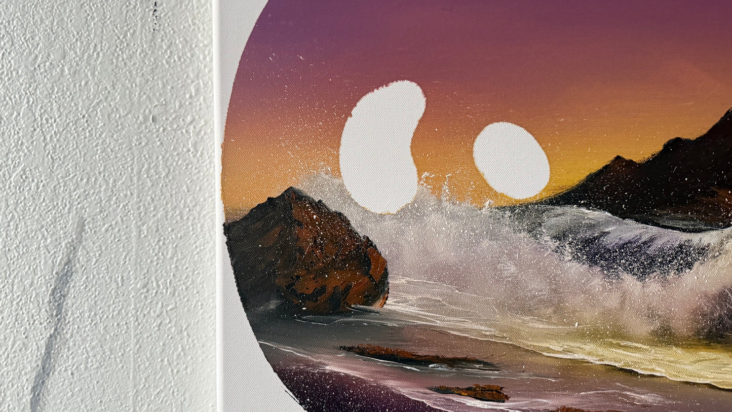 Painting #1984 - 18x24" Canvas - Palette Seascape painted 8-8-25