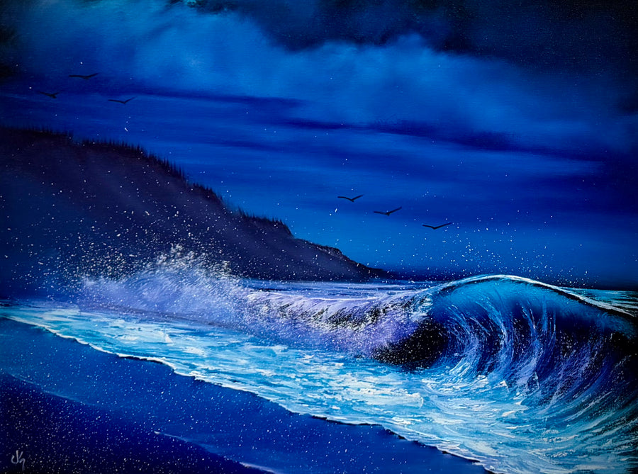 Painting #2662 - 18x24" Canvas - Coastal Seascape painted 10-23-26