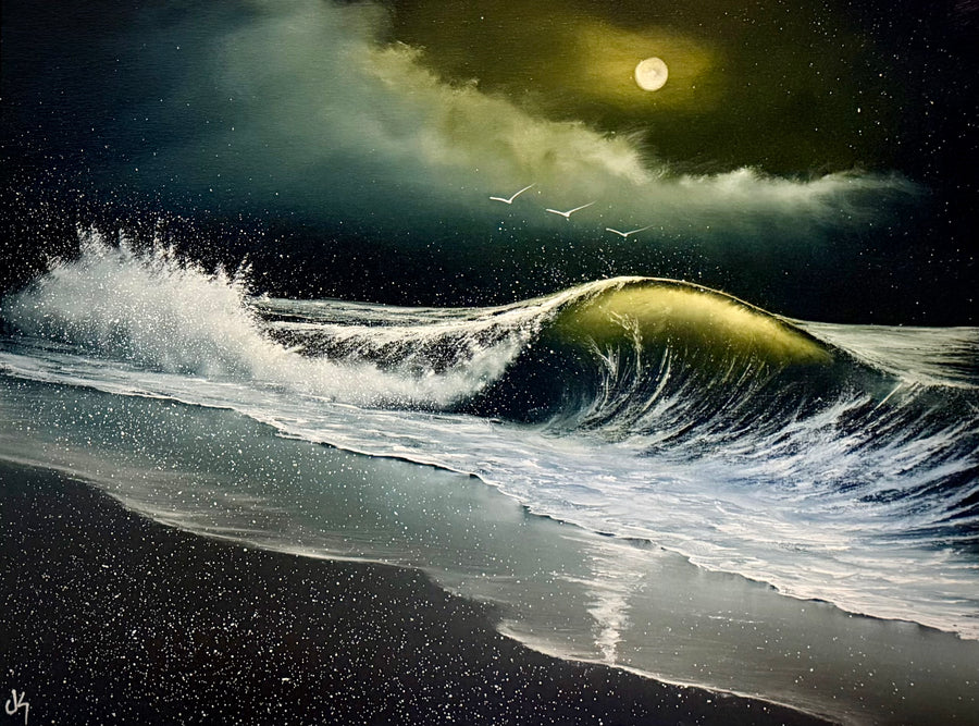 Painting #2362 - 18x24" Canvas - Crashing Wave Seascape painted 3-28-26