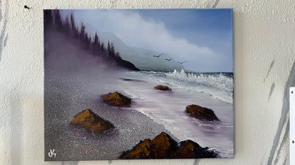 Painting #2052 - 16x20" Canvas - Oregon Coast Seascape painted 9-13-25