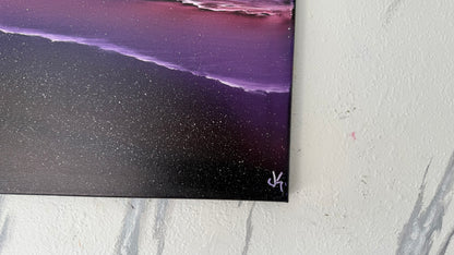Painting #1974 - 16x20" Canvas - UFO Purple Seascape painted 8-2-25