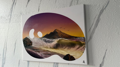 Painting #1984 - 18x24" Canvas - Palette Seascape painted 8-8-25