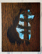 Painting #2355 - 16x20" Canvas - Acrylic Tree Bark Bear painted 3-25-26