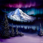 Painting #2157 - 20x20" Canvas - Northern Lights Mountain painted 11-22-25