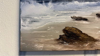 Painting #1996 - 16x20" Canvas - Rocky Oregon Coast Seascape painted 8-14-25