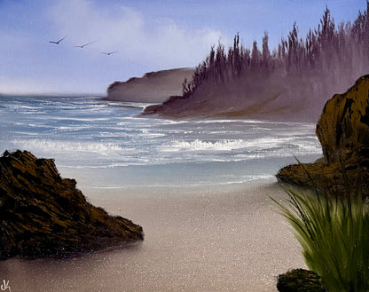 Painting #2314 - 16x20" Canvas - Day Seascape painted 3-1-26