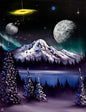 Painting #2245 - 22x28" Canvas - Space Mountain painted 1-18-26