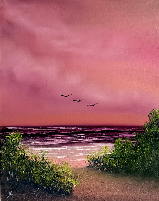 Painting #1624 - 16x20" Oregon Seascape painted 12/27/24