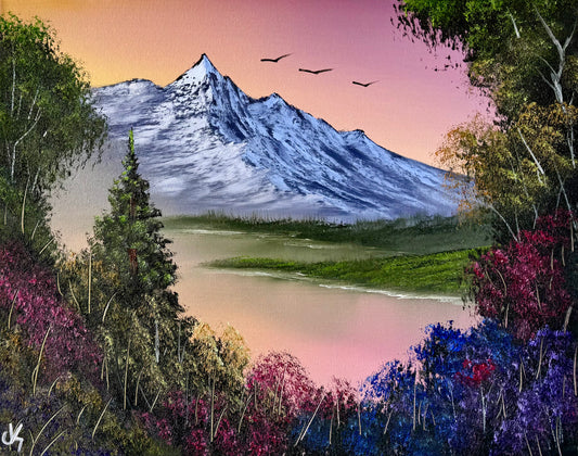Painting #1876 - 16x20" Canvas -  Mountain Landscape painted 6-3-25