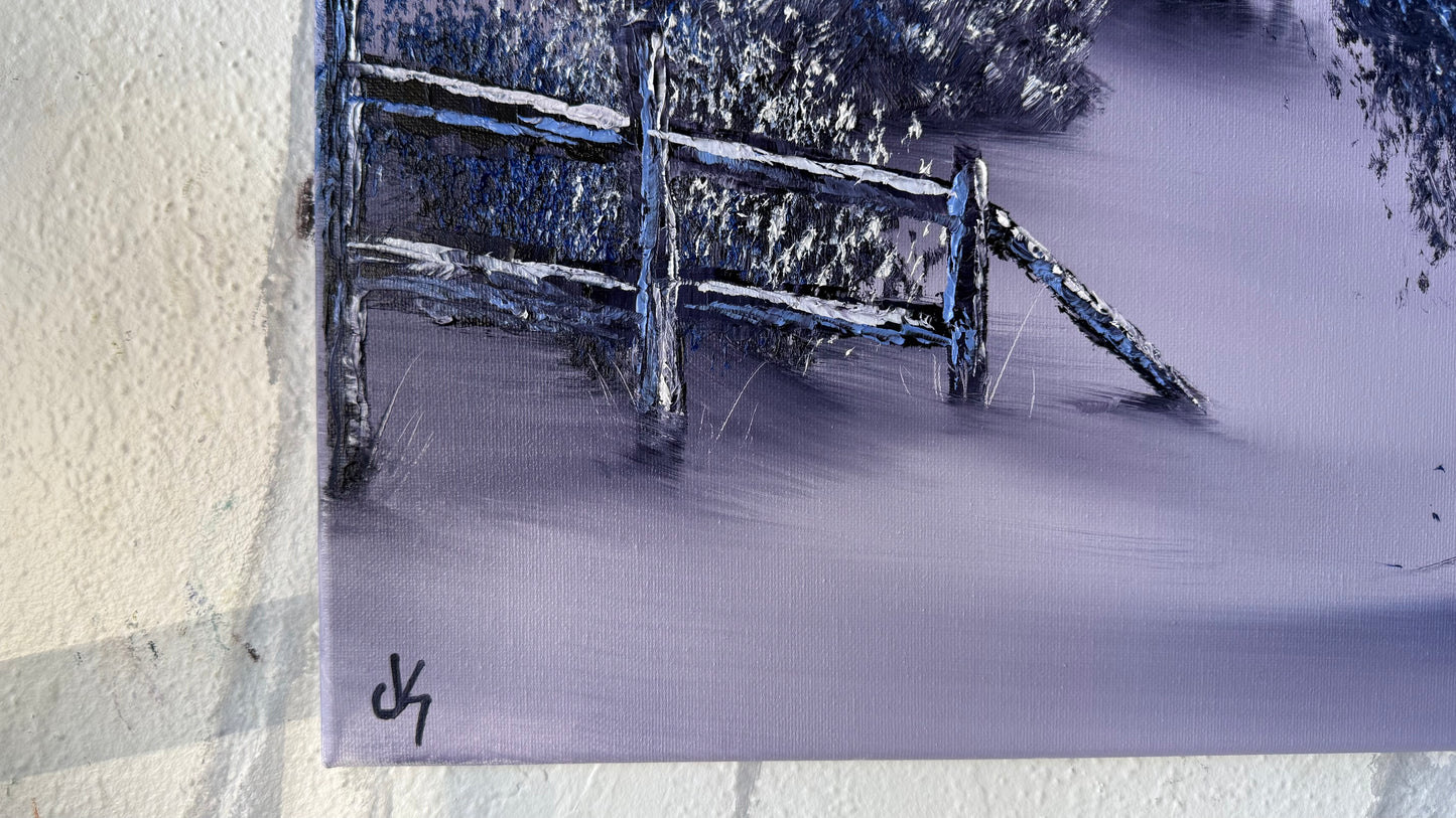Painting #2023 - 16x20" Canvas - Winter Landscape painted 8-28-25
