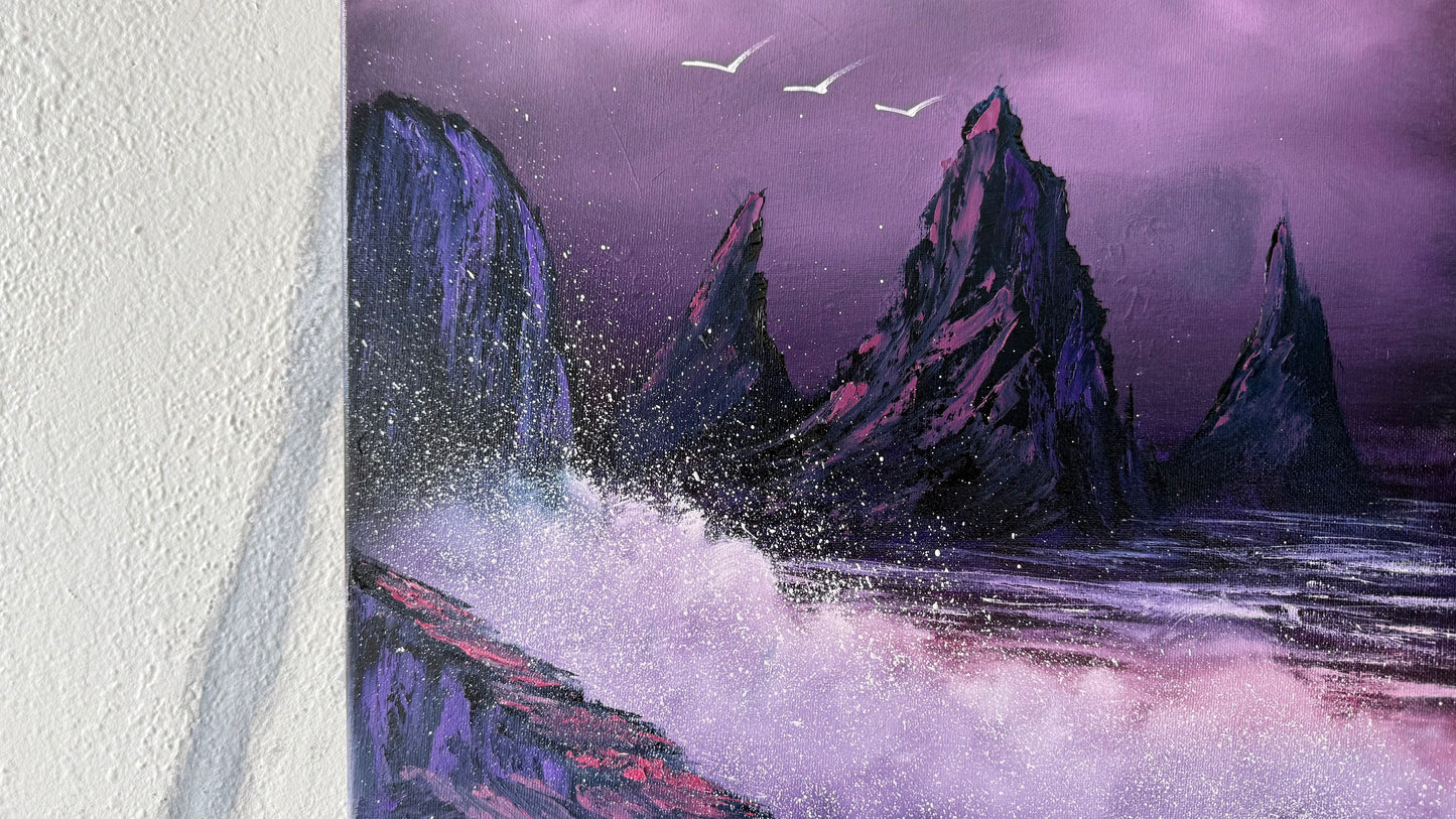 Painting #1959 - 16x20" Canvas - Fantasy Seascspe painted 7-25-25