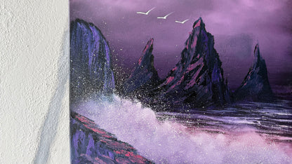 Painting #1959 - 16x20" Canvas - Fantasy Seascspe painted 7-25-25