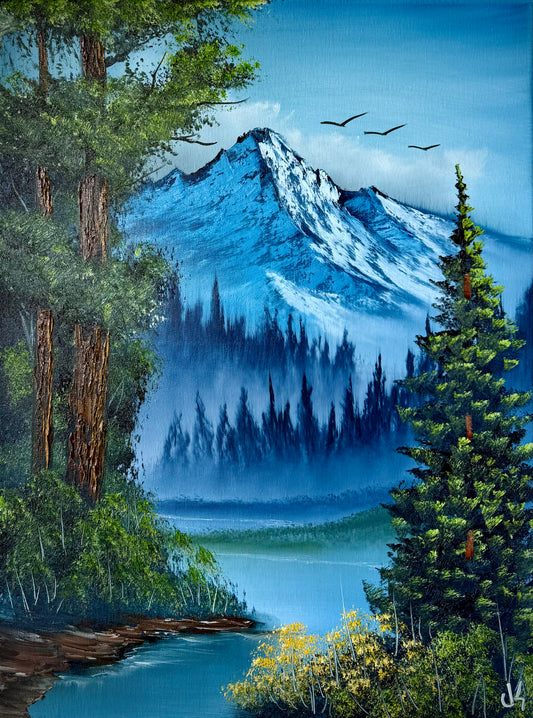 Painting #1914 - 18x24" Canvas - Mountain Landscape painted 6-27-25
