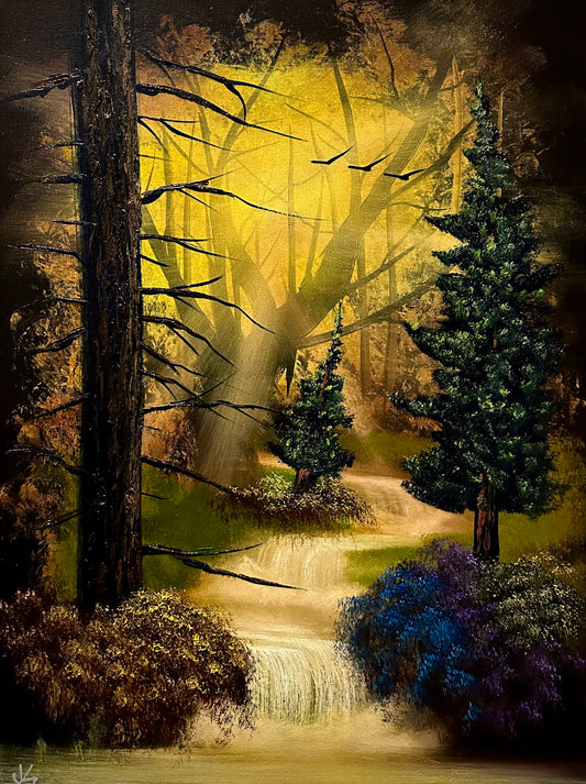 Painting #1489 - 18x24 Canvas - Deep Forest Landscape