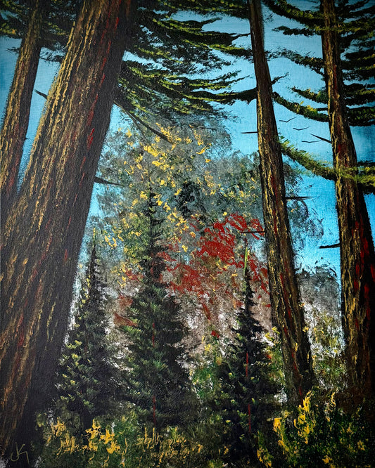 Painting #2306 - 16x20" Canvas - Acrylic Forest painted 2-26-26