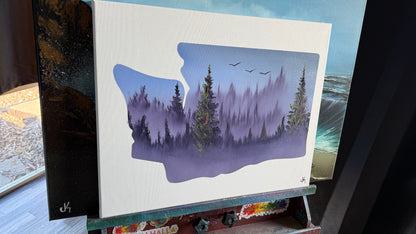 Painting #2043 - 16x20" Canvas - Washington Forest painted 9-7-25