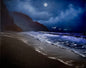 Painting #2094 - 16x20" Canvas - Night Oregon Coast Seascape painted 10-10-25