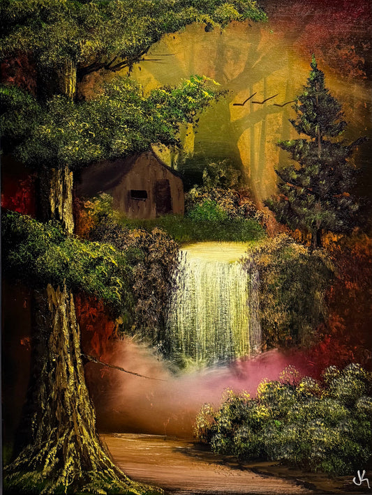 Painting #1946 - 16x20" Canvas - Autumn Forest Landscape painted 7-17-25