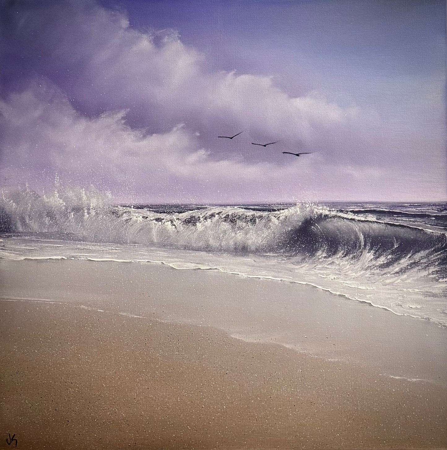 Painting #2315 - 24x24" Pro Series Canvas - Crashing Wave Seascape painted 3-2-26