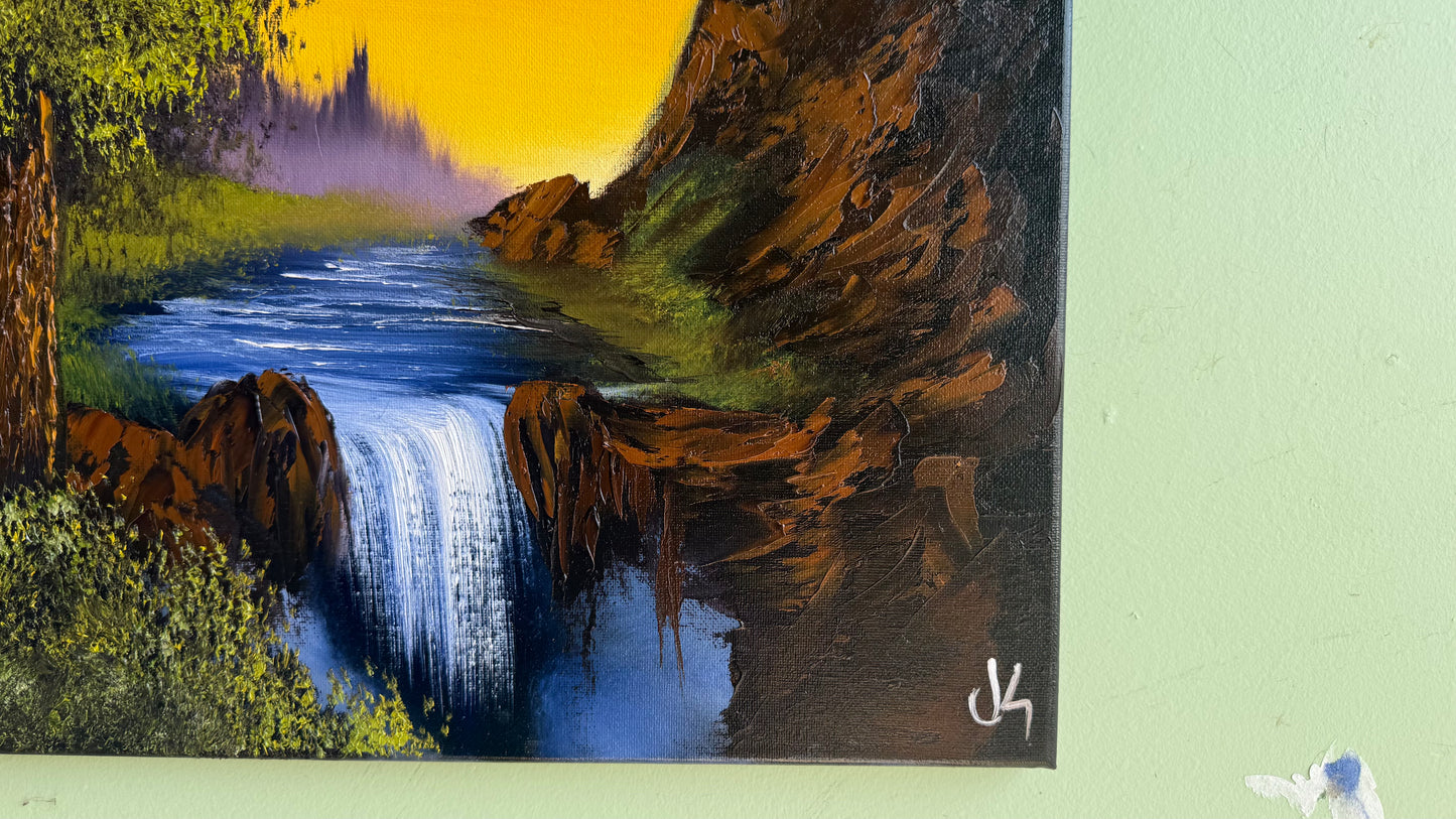 Painting #2016 - 16x20" Canvas - waterfall Landscape painted 8-24-25