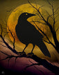 Painting #2542 - 16x20" Canvas -  Full Moon Crow painted 8-6-26