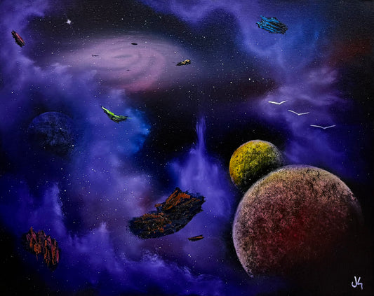 Painting #1699 - 16x20" Canvas - Galaxy Painting 2-13-25