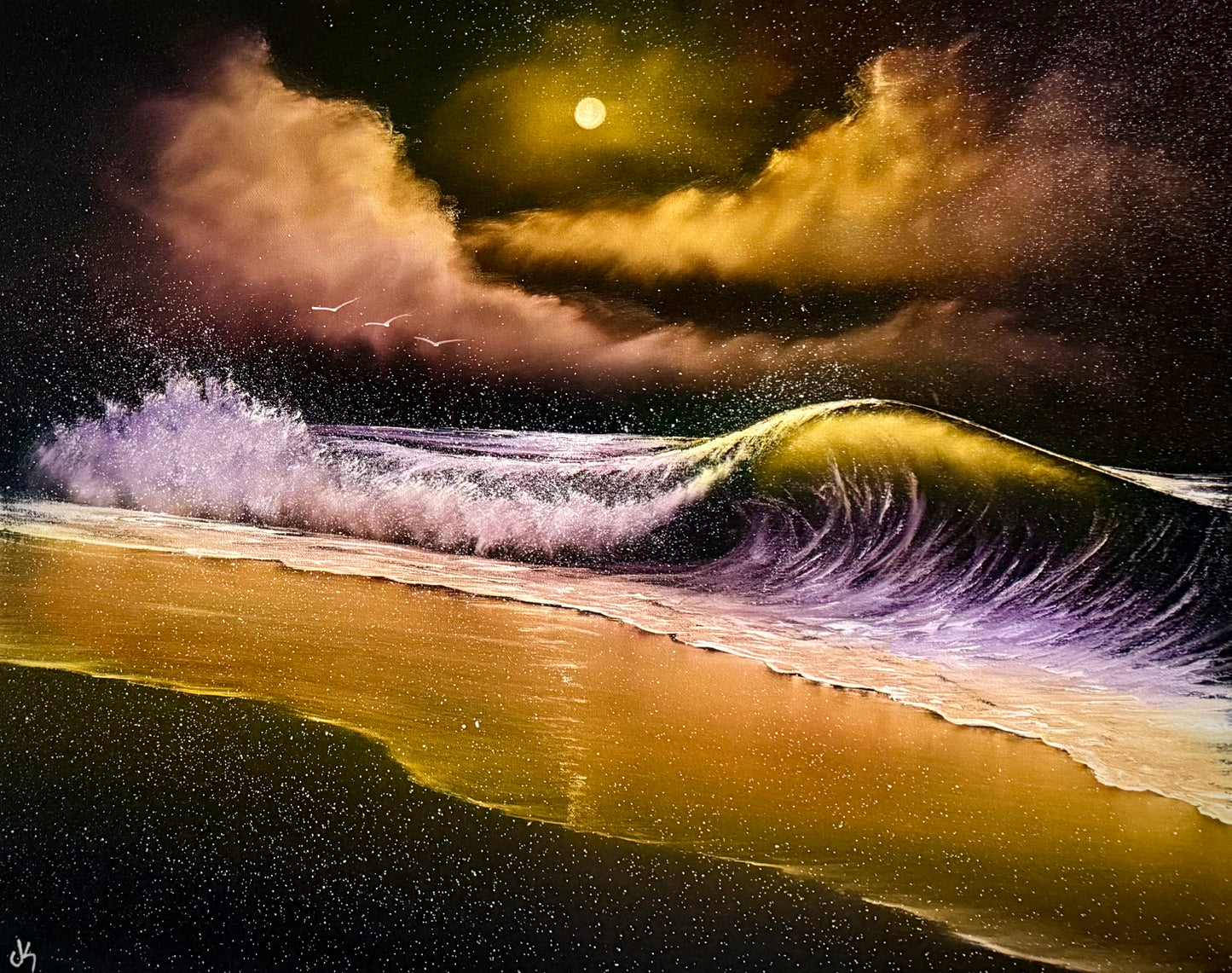 Painting #2337 - 24x30" Pro Series Canvas - Crashing Wave Seascape painted 3-15-26