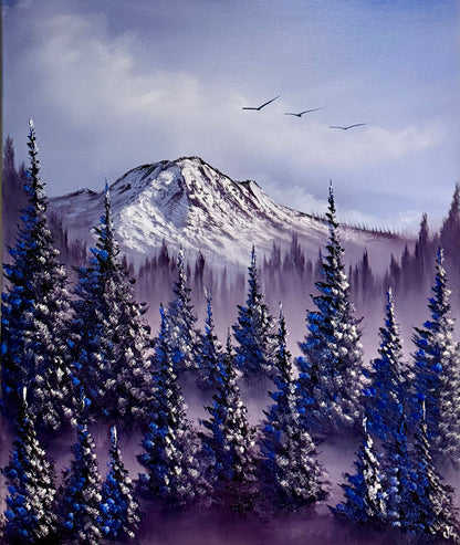 Painting #2201 - 20x24" Canvas - Winter Landscape painted 12-26-25
