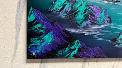 Painting #2007 - 18x24" Canvas - Full Moon Seascape painted 8-18-25