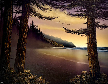 Painting #2358 - 22x28" Canvas - West Coast Seascape painted 3-27-26