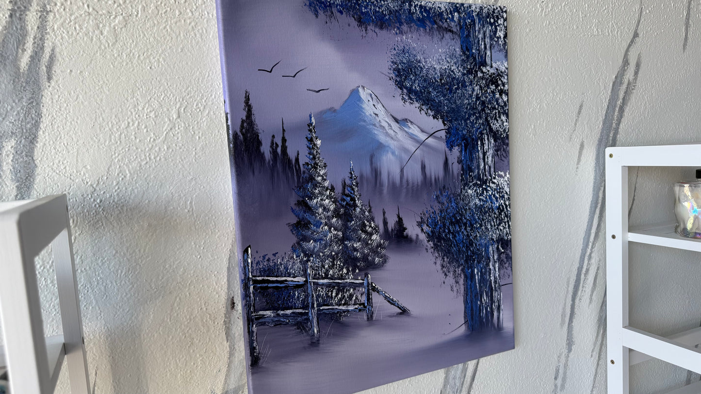 Painting #2023 - 16x20" Canvas - Winter Landscape painted 8-28-25