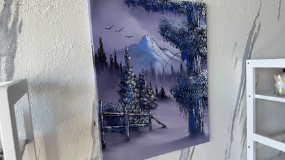Painting #2023 - 16x20" Canvas - Winter Landscape painted 8-28-25