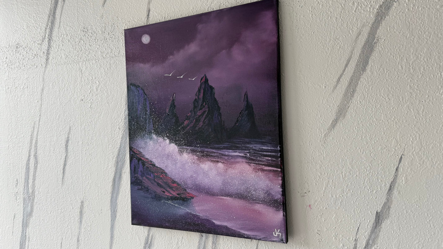 Painting #1959 - 16x20" Canvas - Fantasy Seascspe painted 7-25-25