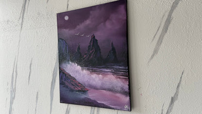 Painting #1959 - 16x20" Canvas - Fantasy Seascspe painted 7-25-25