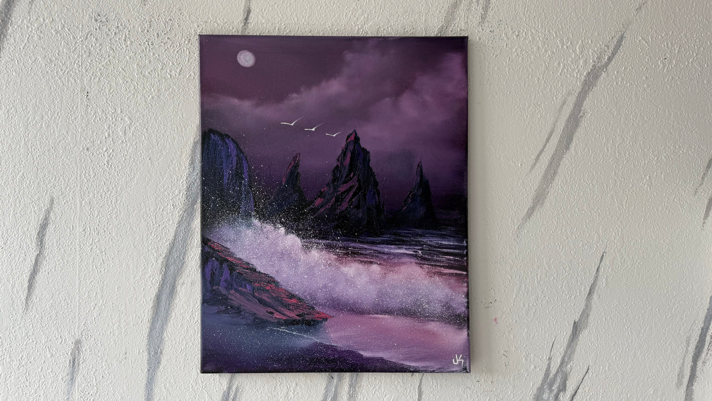 Painting #1959 - 16x20" Canvas - Fantasy Seascspe painted 7-25-25