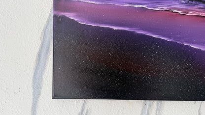Painting #1974 - 16x20" Canvas - UFO Purple Seascape painted 8-2-25