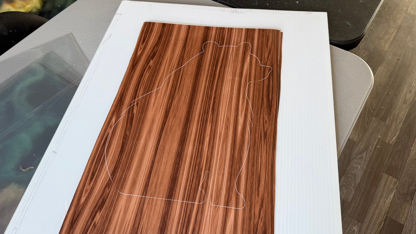 Stencil - Sitting Bear - Easy Liner Removable Adhesive Contact Paper