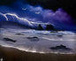 Painting #2153 - 16x20" Canvas - Night Seascape painted 11-18-25