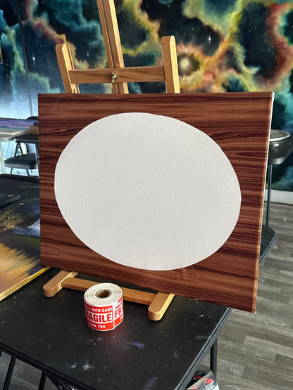 Painting #2026 - 16x20" Canvas - Mt Hood Landscape Oval painted 8-29-25