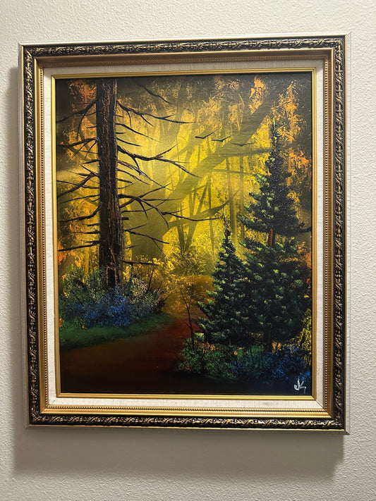 Painting #1502 - 16x20" Canvas - Autumn Forest Landscape