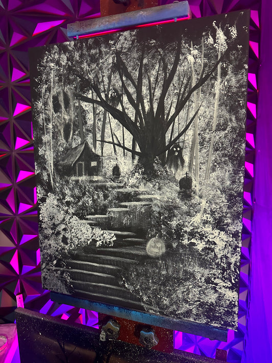 Painting #1506 - 16x20" Canvas - Halloween Landscape