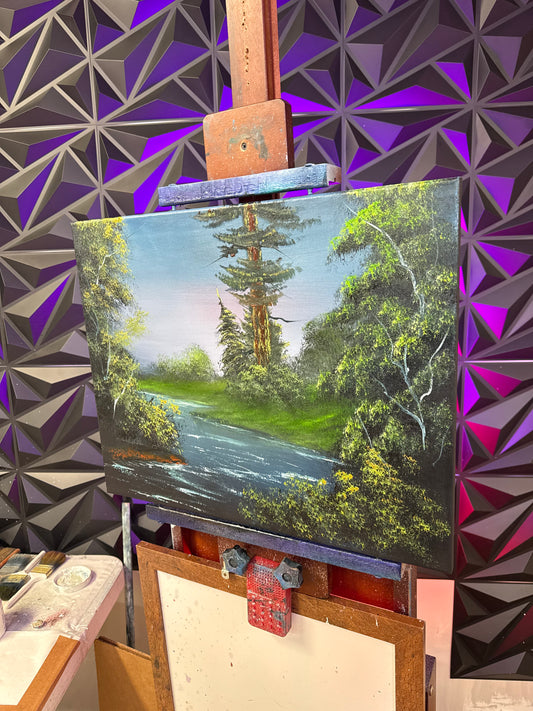 Painting #1721 - 16x20" Canvas - Hidden River painted 2-24-25