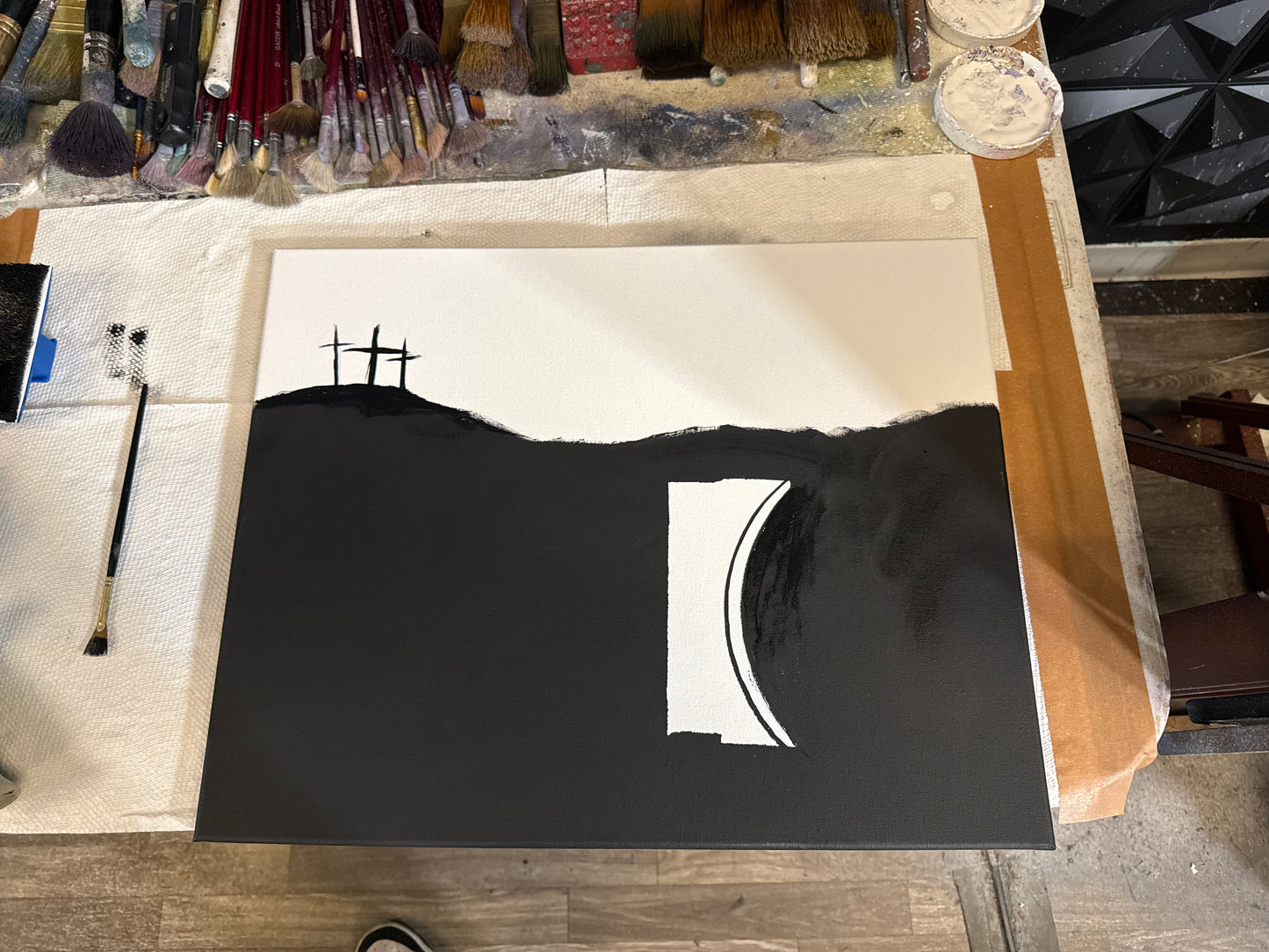 Painting #TBD - 16x20" Canvas - Easter Tomb painted 3-30-26
