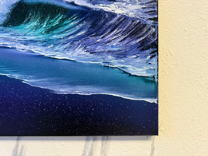 Painting #1844 - 16x20" Canvas - Crashing Waves Seascape painted 5-12-25