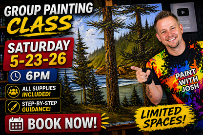 GROUP Painting Class - 12pm - Oregon Coast Seascape with PaintWithJosh Saturday 5-23-26